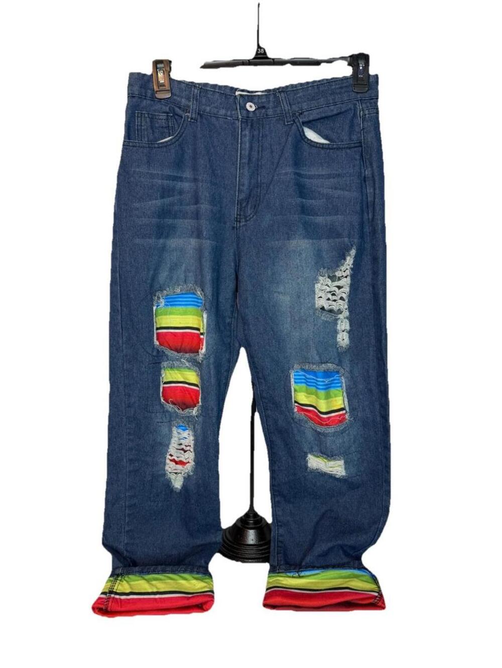 Miss look Blue Jeans Medium Light Denim Size Waist Plus 2X